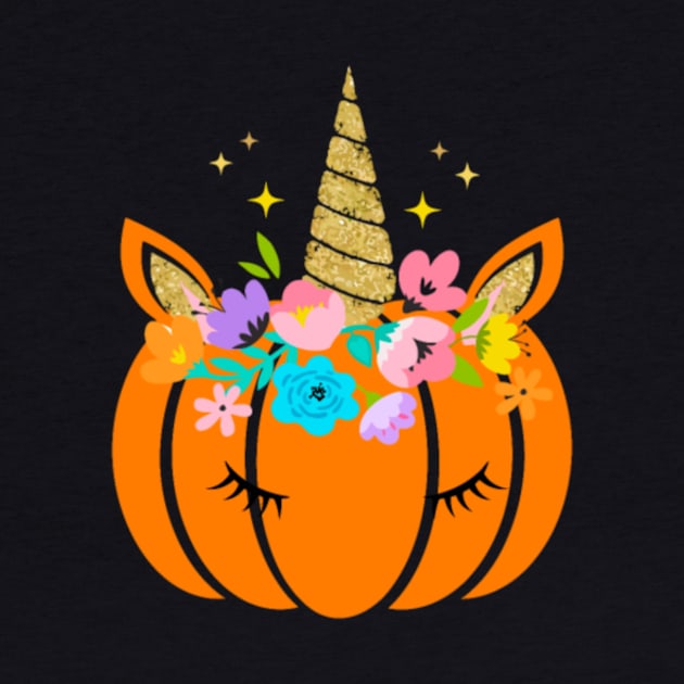 Funny Unicorn Pumpkin Halloween T-shirt Tee Gift by Nulian Sanchez